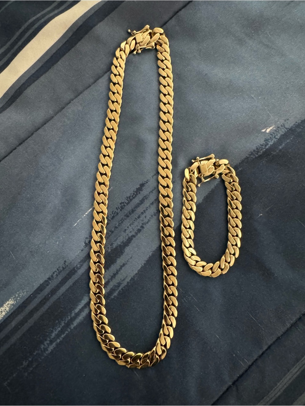Cuban Link Necklace and Bracelet Set